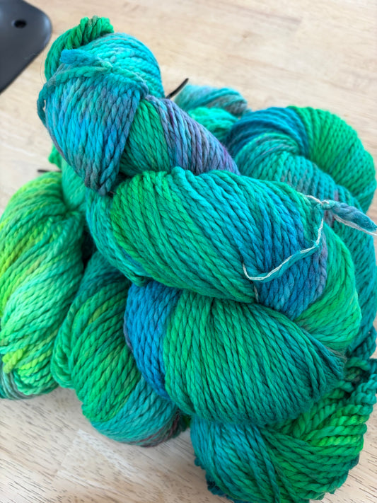 Superwash Merino hand dyed yarn Aran weight